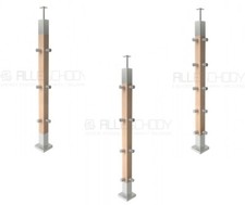 Acciaio Inox & Legno Eckpfosten Ringhiere Quercia 50x50 Applicate Relinggeländer