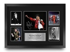Michael Jackson A3 Framed Musician Signed Autograph Picture Print for Music Fan
