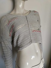 SARAH PACINI blusa top lino manica lunga taglia unica