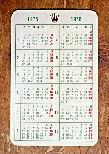 Rolex calendar 1978 - 1978, daytona