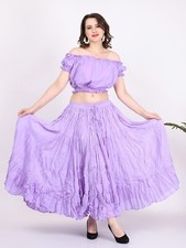 Maxi gonna lunga estiva casual Wevez 25 iarde colore lilla 100% cotone 4 strati