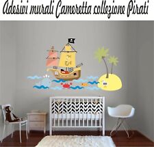 adesivi stickers pareti muri Bambini pirati CM. 100x57