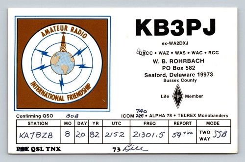 Ham radio qsl qso kb3pj - qsl/qso,