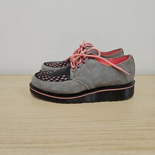 Scarpe Dr Martens 1461 Beck Creeper nere grigie rosa con plateau taglia UK 4
