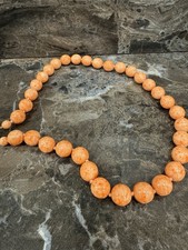 Collana Di Corallo Arancio Con Fermezza In Oro 18 Kt