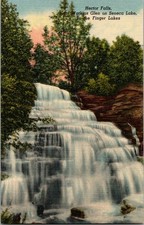 Cartolina francobolli Dr Jim Hector Falls Watkins Glen Seneca lago Finger Lakes lino