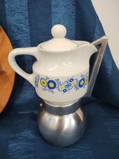 Caffettiera Vintage Anni 60 Porcellana Bavaria E Alluminio