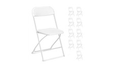Confezione 10 Sedie Pieghevoli In Plastica Bianco