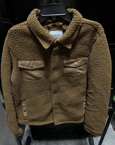 Giacca foderata sherpa marrone