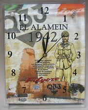 Orologio da Parete Vetro/Legno EL ALAMEIN 1942 PARACADUTISTI FOLGORE - Mod. MAXI