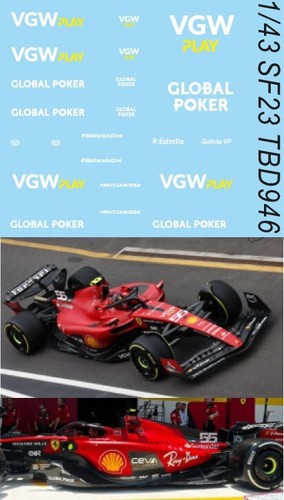 Decals per ferrari sf23 - 1/43,