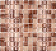 Mosaico di vetro beige a righe