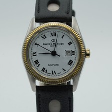 OROLOGIO DA DONNA AUTOMATICO BAUME & MERCIER BAUMATIC 32 MM VINTAGE BELLO BIANCO BM109