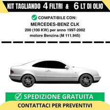 Tagliando per MERCEDES-BENZ CLK 200 100 kw Benzina 1997-2002 - 6 Lt di olio +...