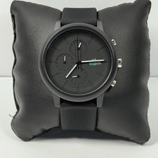 Lacoste 2011243 Nuovo Orologio Uomo Quadrante/Cinturino Nero Silicone Cronografo