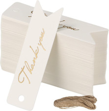 100 Pcs Bigliettini Bomboniere, 7X2Cm, Etichette Regalo Piccole Con 20M Corda, E