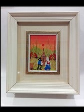 Dipinto naif di I. VELIKOVIC - Le quattro stagioni - Estate - Anni '80 - OTTIMO