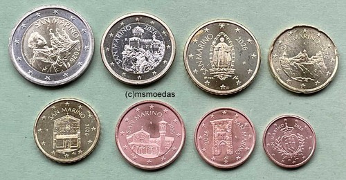 San marino kms monete - 8, euro
