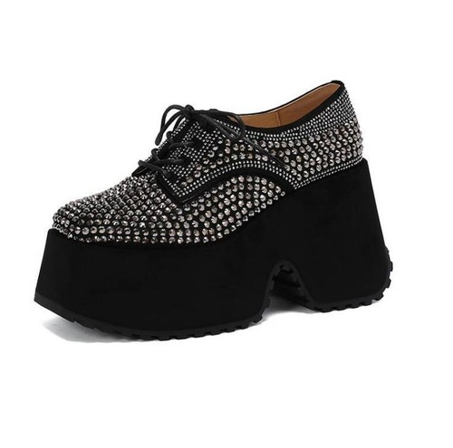 Mocassino donna strass plateau
