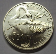 ITALIA REPUBBLICA 1996 1000 LIRE MONTALE DA DIVISIONALE ZECCA FDC