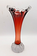 Vaso in vetro artistico rosso