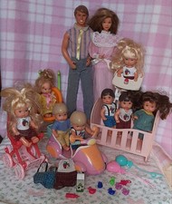 BAMBOLE FAMIGLIA CUORE HEART FAMILY MATTEL ANNI 80 VINTAGE DOLLS