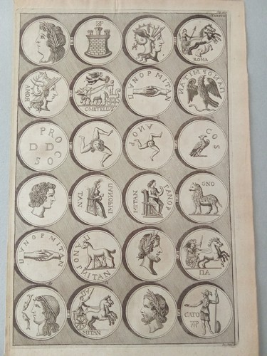 Stampa antica 1781 monete - stampa,
