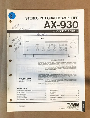 Yamaha 930 amplificatore - yamaha,