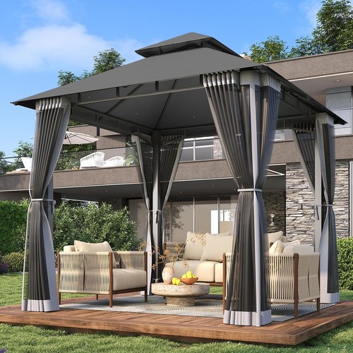 8x8 gazebo double roof - double,