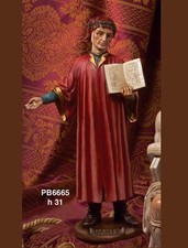 Statua Dante con libro 31 cm