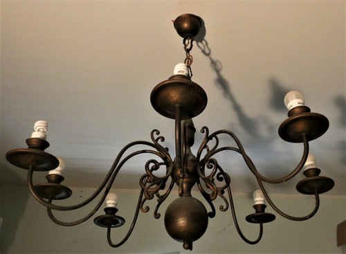 Grande lampadario ottone 8 - grande,