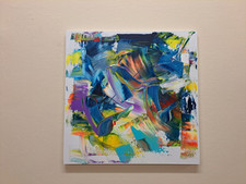Quadro astratto su tela 60x60 cm dipinto a mano. 