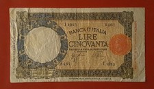 BANCONOTA 50 LIRE 1940 LUPETTA