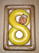 THUN Collezione "Numeri & Lettere" Mattonella NUMERO OTTO 8 CON COCCINELLA