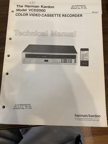 Harman kardon vcd2000 vcr - harman,