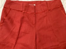 pantaloni donna di lino rosso tg 42