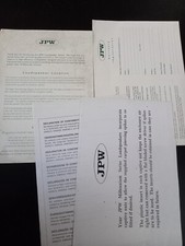 ISTRUZIONI / DEPLIANT / GARANZIA JPW VINTAGE