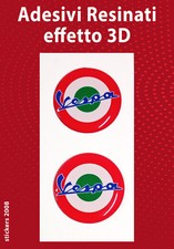 2 Adesivi 3D Resinati PIAGGIO VESPA Italia - diametro 3cm