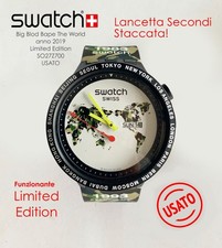 SWATCH BIG BLOD BAPE THE WORLD  Limited Edition 2019  Nero Camouflage Usato fall
