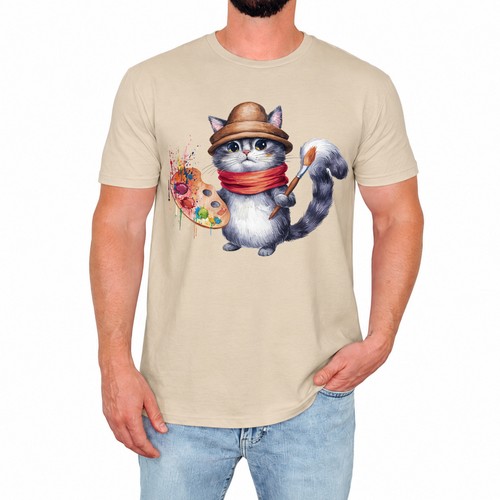 Shirt uomo gatto artistico - uomo,