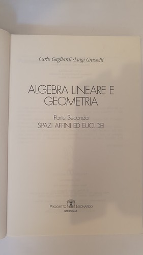 Algebra lineare geometria - algebra,