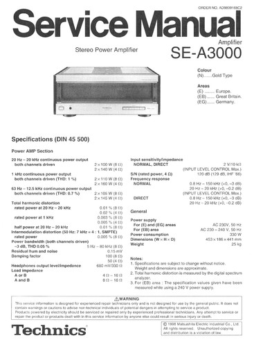 Technics a3000 amplifier - se,