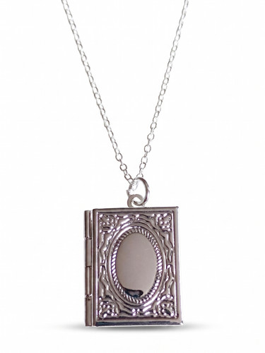 Collana ciondolo libro argento
