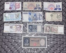 Lotto di 10 Banconote Lire