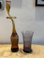 Bottiglia Modernariato Coca Cola  collo Ritorto E Bicchiere Da Collezione