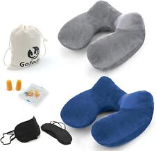 Cuscino Da Viaggio Gonfiabile Comfort Collo Cervicale set 2x mascherina