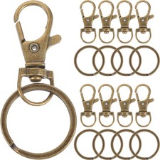  60 Pcs Portachiavi Metallo Fibbia in Lega Ciondolo Della Catena Chiave