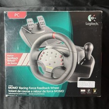 Logitech MOMO Racing Force Feedback Wheel & Pedals. Needs Power Cable