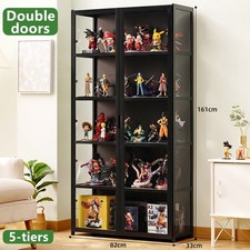 Vetrinetta Espositiva Vetrina Acrilico con Doppio Porta Per Collezio, 5 Ripiani