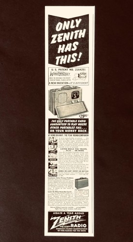 Radio portatile zenith 1941 - radio,